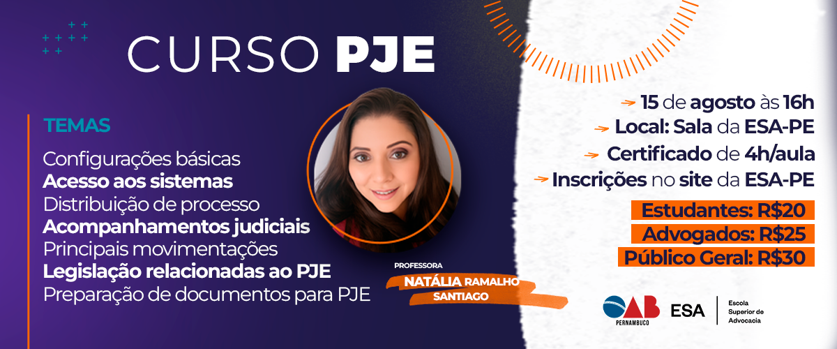 Dia: 15/08 – Curso PJE