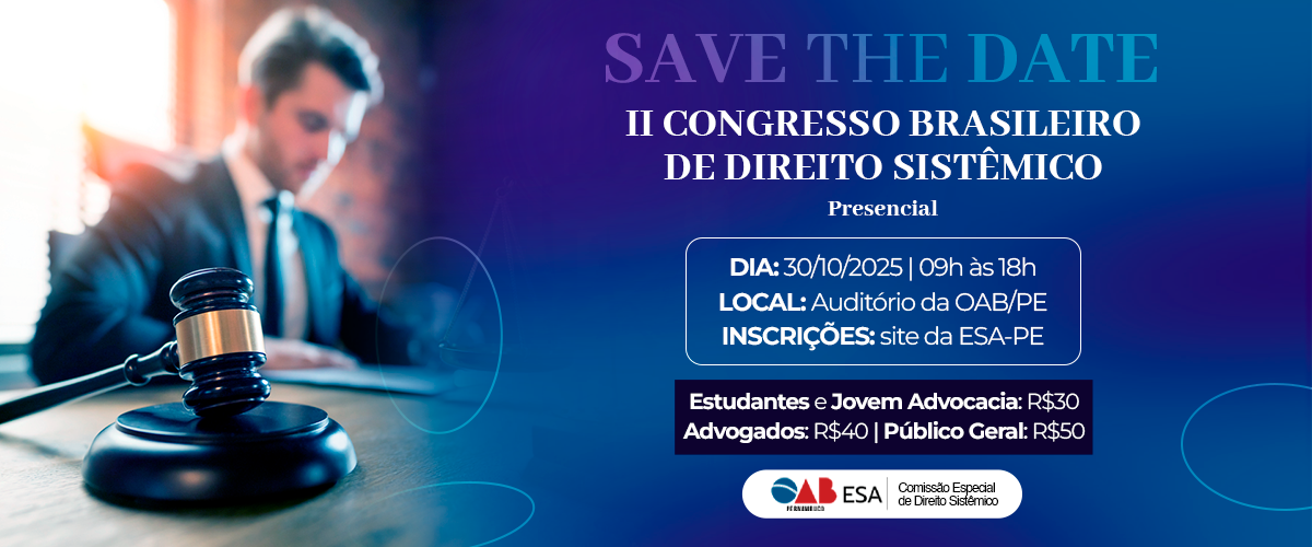 Dia: 30/10 - II Congresso Brasileiro de Direito Sistêmico